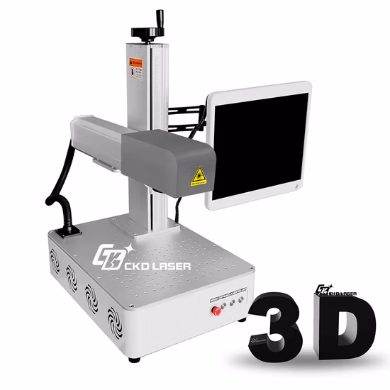 Máquina de marcação a laser de fibra 2D / 2,5D / 3D 50/60 / 100W para gravação em metal, medalha, relevo, corte de ouro