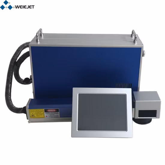 Dk Dlf 20W 30W 50W Máquina de marcação a laser de fibra Código de data/etiqueta/logotipo/código de barras/impressora de código Qr Impressora a laser de fibra a laser CO2 para embalagens de filme flexível/pet